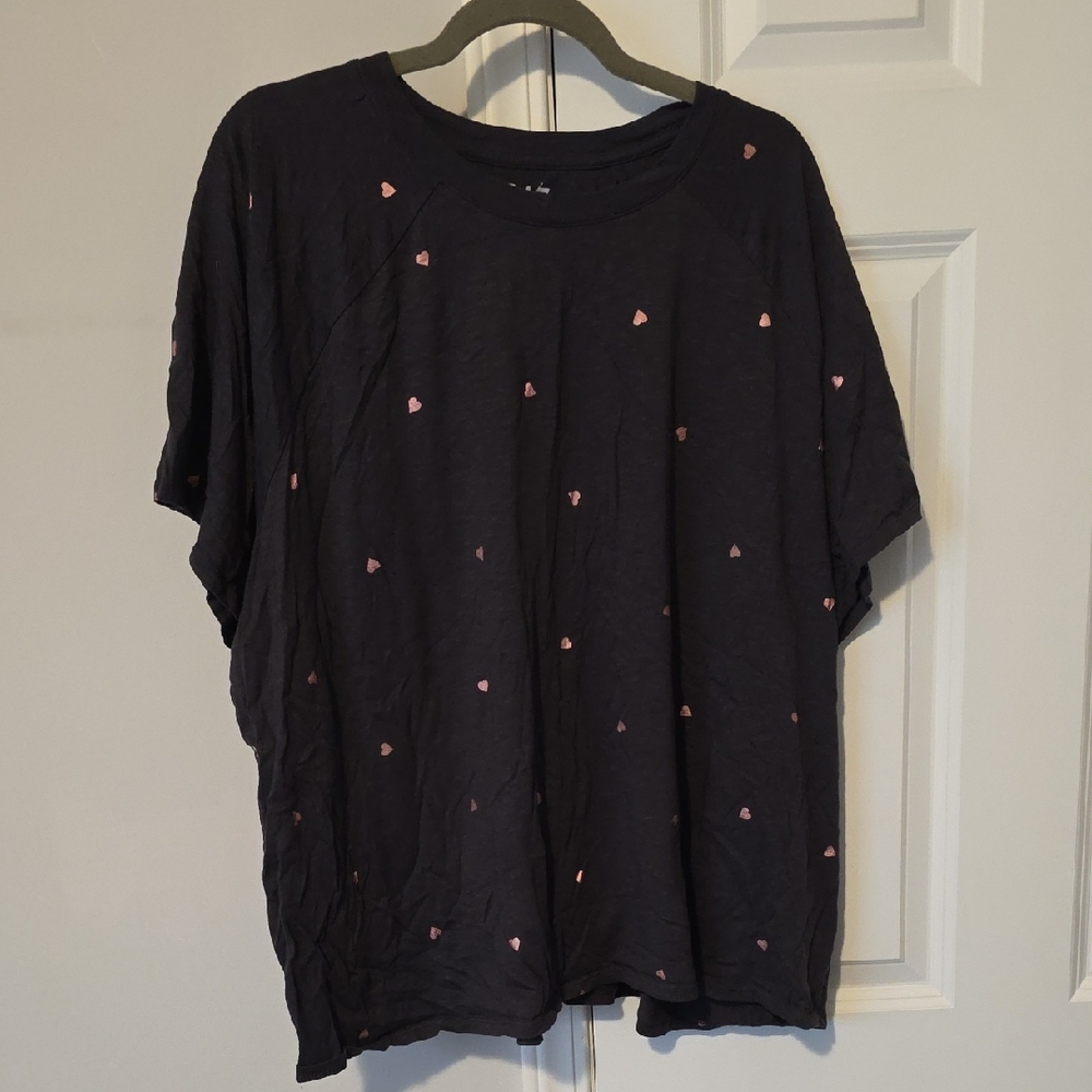 Women's GREY Heart Print Top